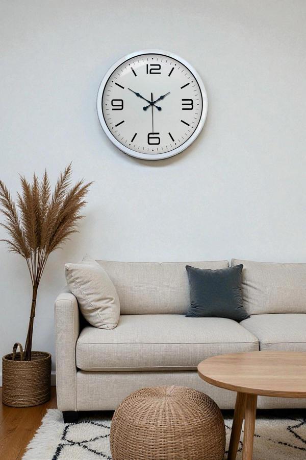 Zentime 40 Cm Beyaz Klasik Duvar Saati - Image 1