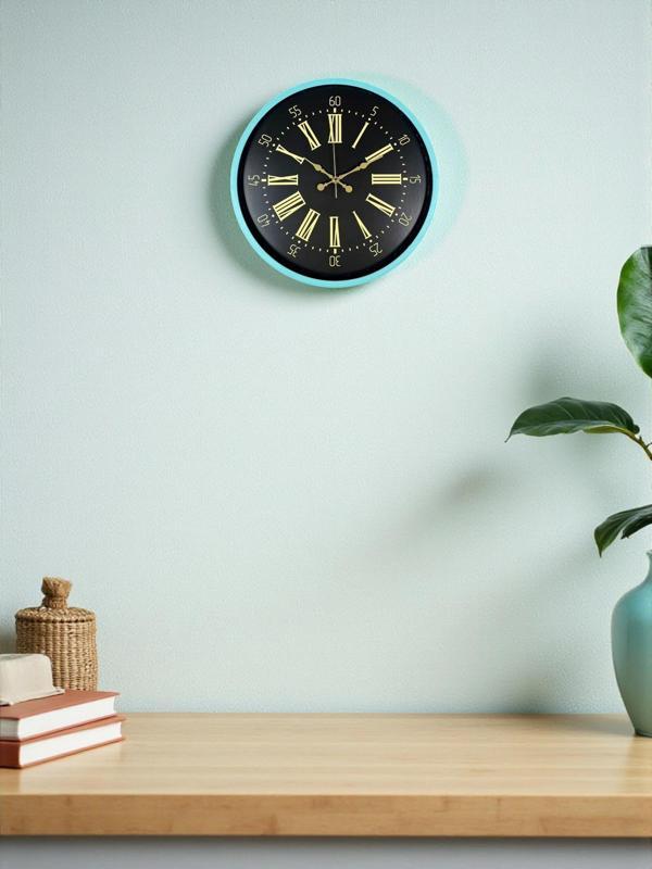 Zentime 36 Cm Turkuaz Dekoratif Duvar Saati - Image 1