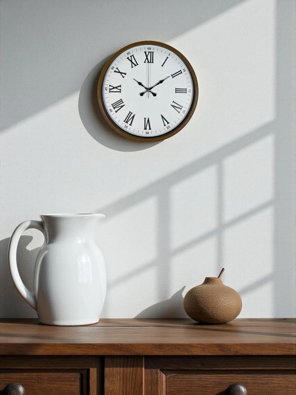 Zentime 36 Cm Kahverengi Dekoratif Duvar Saati - Image 1