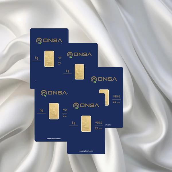 5 Adet 5 Gr 24 Ayar Onsa Gram Altın - Image 1