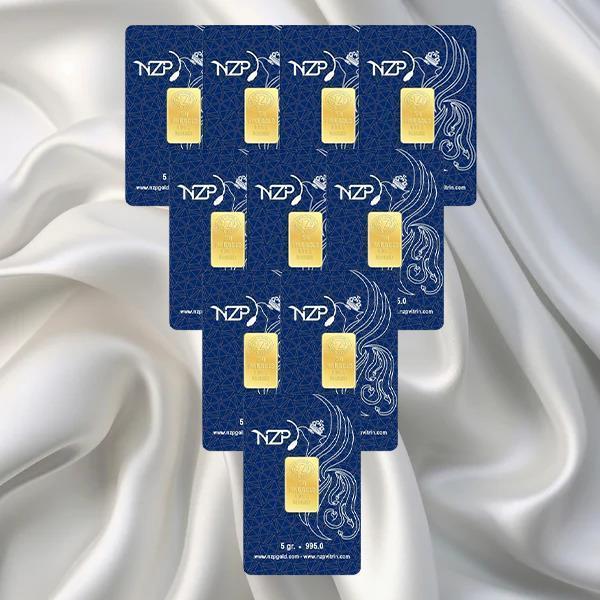 10 Adet 5 Gr 24 Ayar Nizipli Gram Altın - Image 1