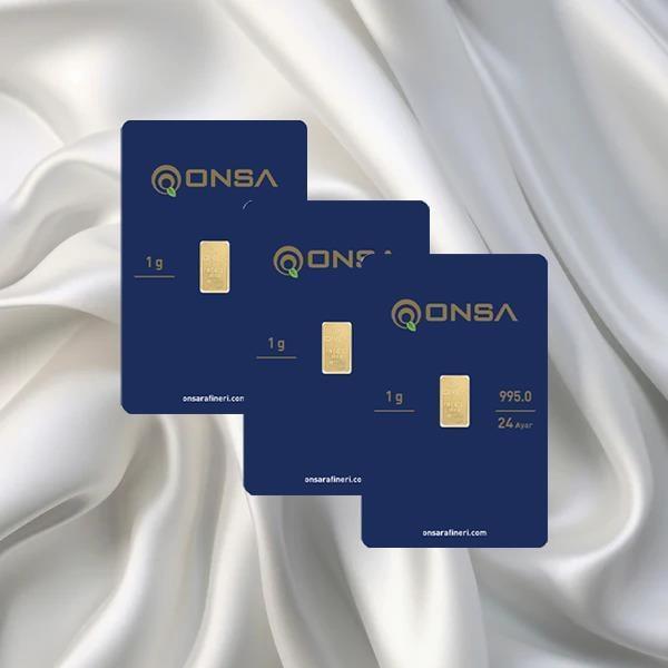 3 Adet 1 Gr 24 Ayar Onsa Gram Altın - Image 1
