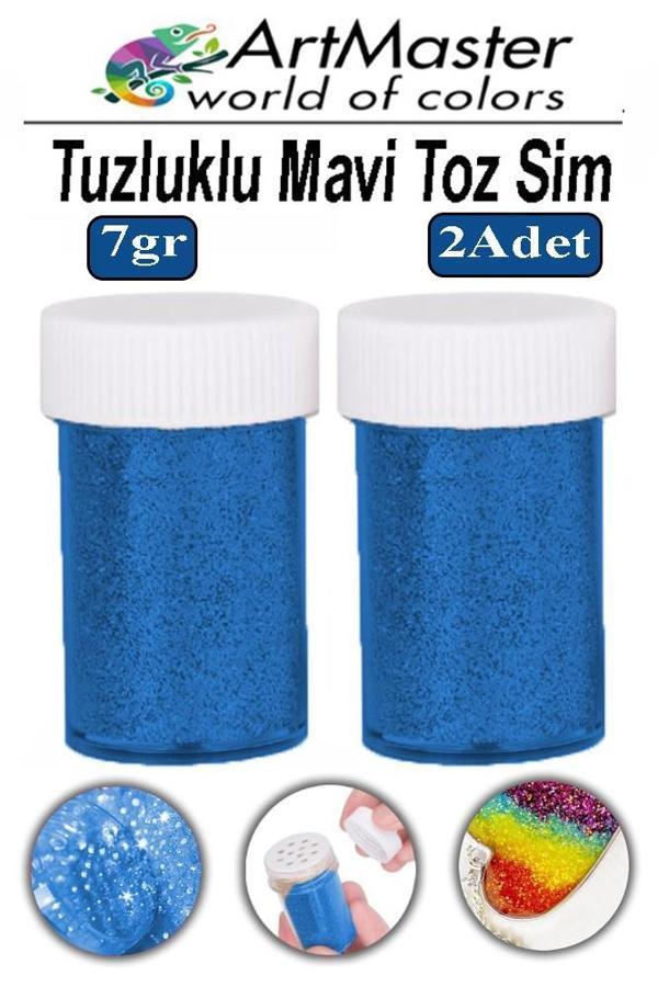 Toz Sim Mavi 2 Adet 7 Gr Tuzluklu Etkinlik Ders Okul Slime Dekorasyon Renkli Toz Sim Dekor Süsleme - Image 1