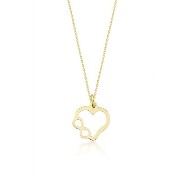 Kalp Ve Sonsuzluk Altın Kolye 14 Ayar - Image 1