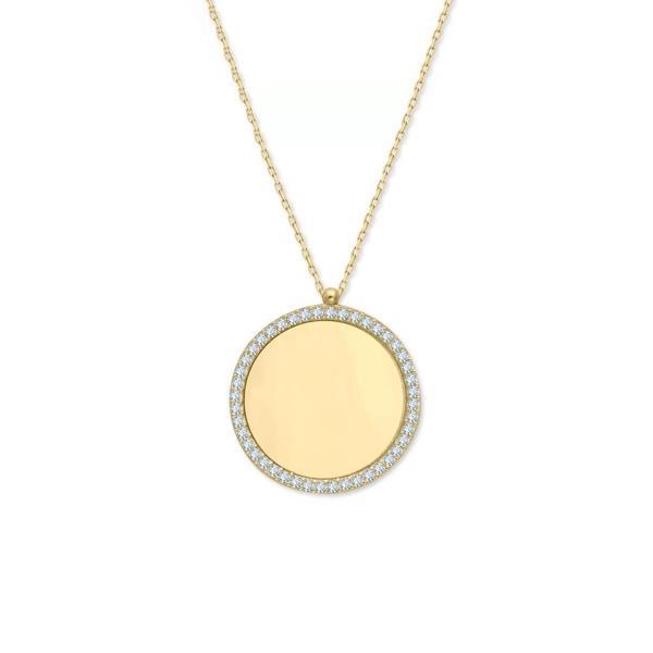 Altın Taşlı Plaka Kolye - Image 1