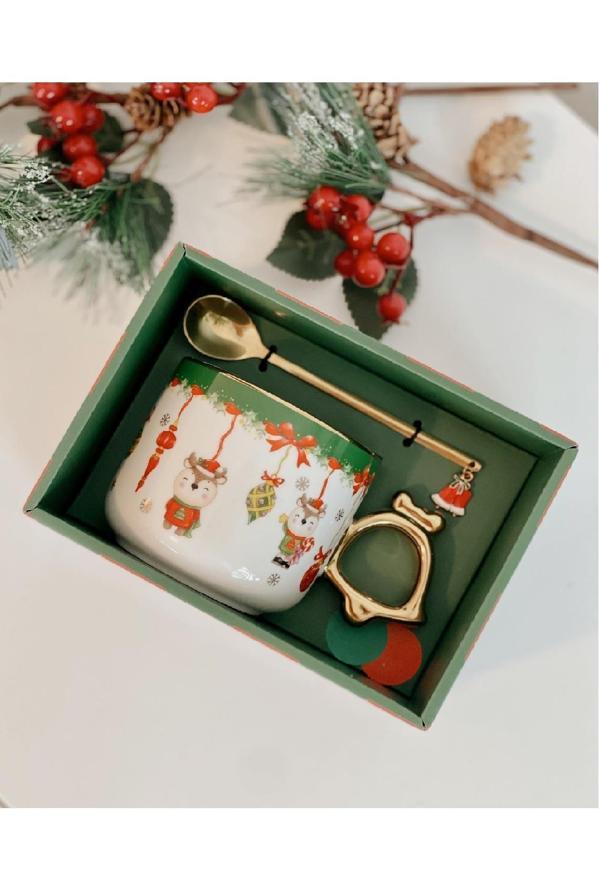 Tohana Altın Kaşıklı Porselen Kupa 10266 - Yeni Yıl - Image 1