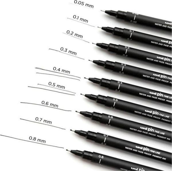 Uniball Pin Akrilik Uçlu Teknik Çizim Kalemi 0.4mm - Image 1