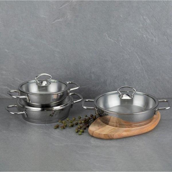 Nehir Silver Çelik 6 Parça Omlet Sahan Seti  - Image 1