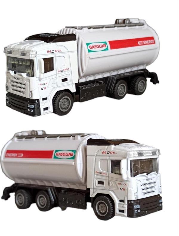 Pop Şeker Oyuncak Metal Akaryakıt Kamyonu Çek Bırak Özellikli Su Tankeri / Akaryakıt Kamyonu 1:50 Ölçek 13Cm. - Image 1