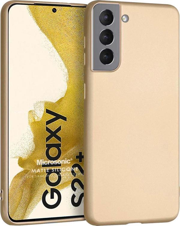 Microsonic Matte Silicone Samsung Galaxy S22 Plus Kılıf Gold - Image 1