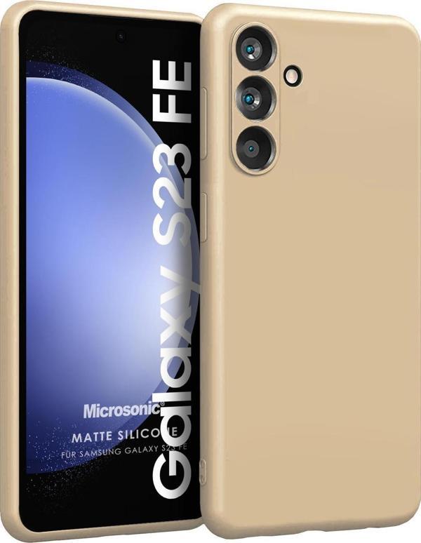 Microsonic Matte Silicone Samsung Galaxy S23 FE Kılıf Gold - Image 1