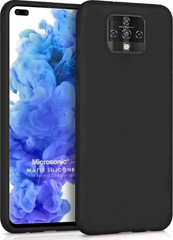Microsonic Matte Silicone TECNO Camon 16 Premier Kılıf Siyah - Image 1