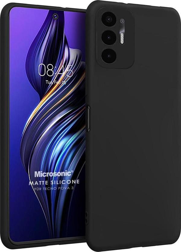 Microsonic Matte Silicone TECNO Pova 3 Kılıf Siyah - Image 1