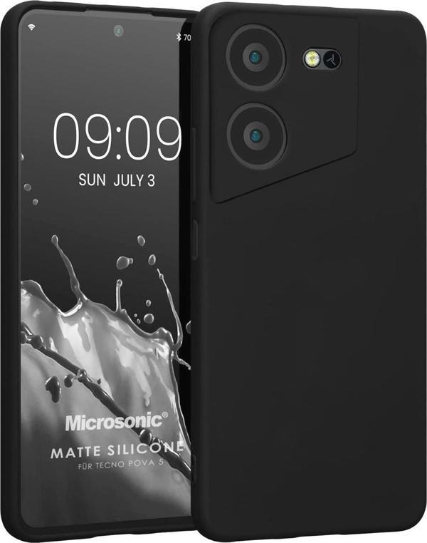 Microsonic Matte Silicone TECNO Pova 5 Kılıf Siyah - Image 1