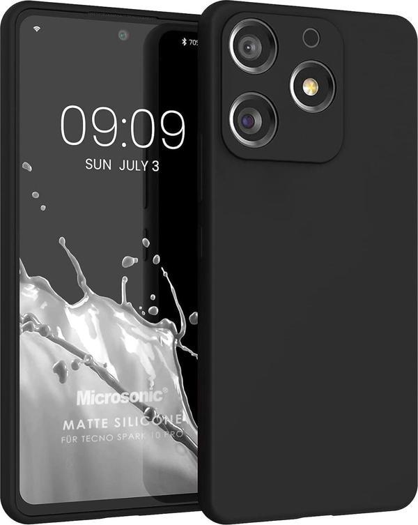 Microsonic Matte Silicone TECNO Spark 10 Pro Kılıf Siyah - Image 1