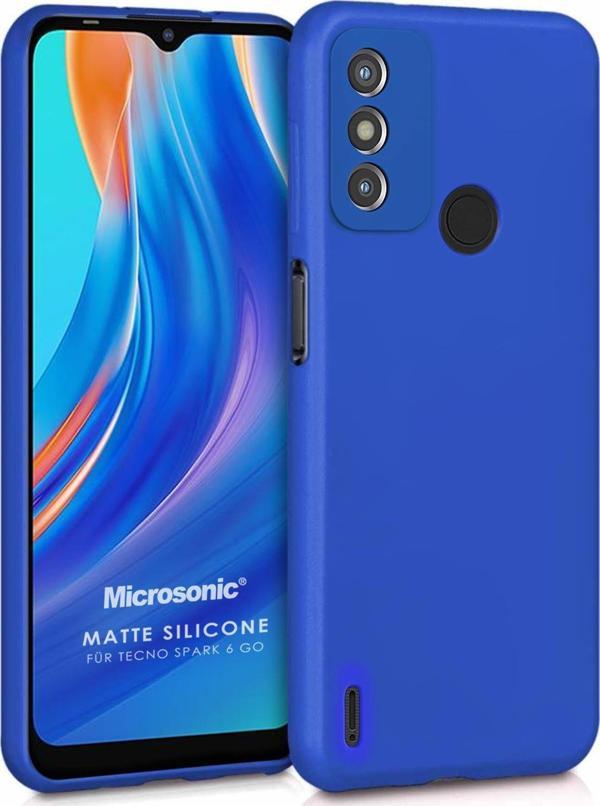 Microsonic Matte Silicone TECNO Spark 6 Go Kılıf Mavi - Image 1