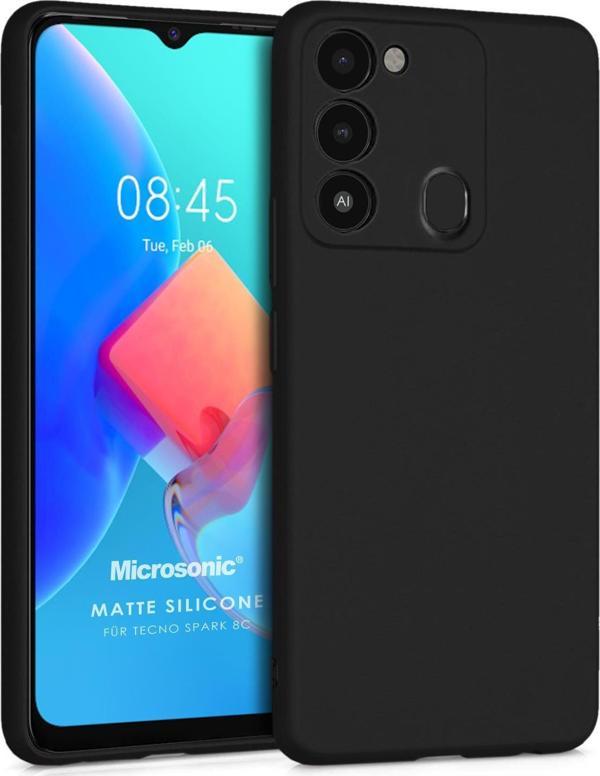 Microsonic Matte Silicone TECNO Spark 8C Kılıf Siyah - Image 1