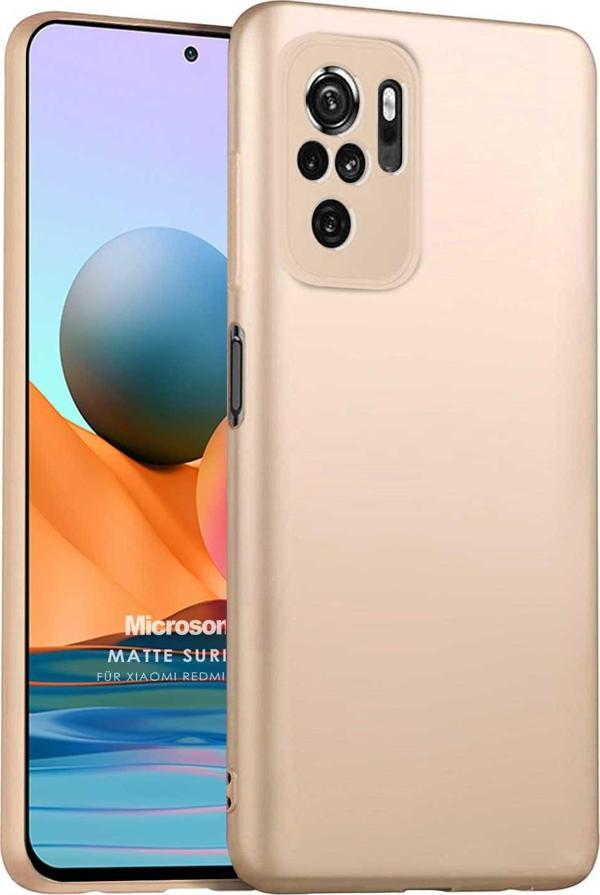 Microsonic Matte Silicone Xiaomi Redmi Note 10 Kılıf Gold - Image 1