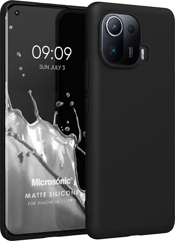 Microsonic Matte Silicone Xiaomi Mi 11 Pro Kılıf Siyah - Image 1