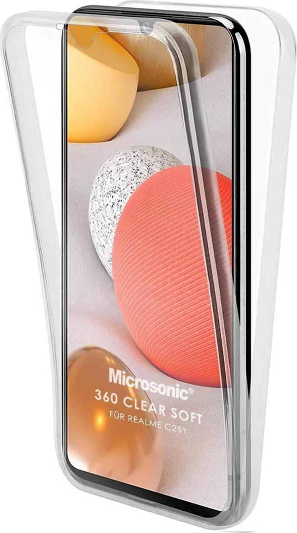 Microsonic Realme C25Y Kılıf 6 tarafı tam full koruma 360 Clear Soft Şeffaf - Image 1