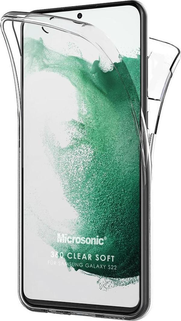 Microsonic Samsung Galaxy S22 Kılıf 6 Tarafı Tam Full Koruma 360 Clear Soft Şeffaf - Image 1