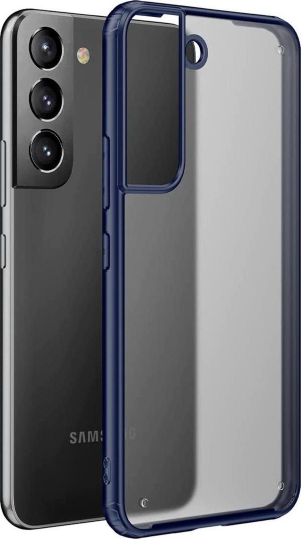 Microsonic Samsung Galaxy S22 Kılıf Frosted Frame Lacivert - Image 1