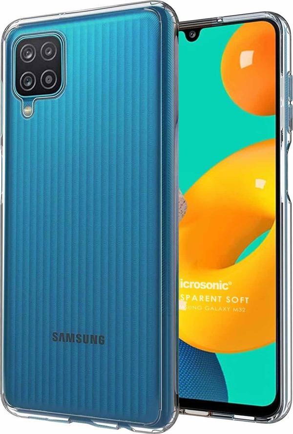 Microsonic Samsung Galaxy M32 4G Kılıf Transparent Soft Beyaz - Image 1