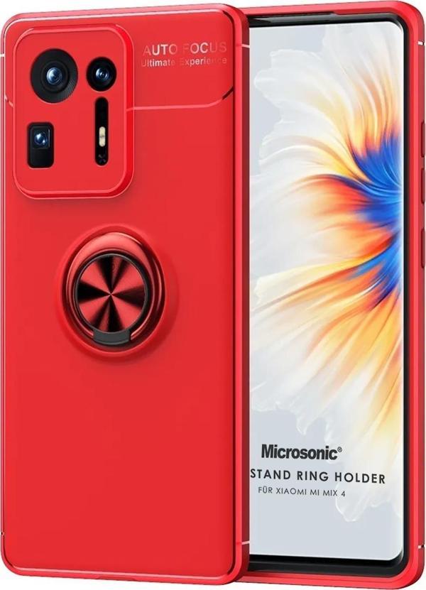 Microsonic Xiaomi Mi Mix 4 Kılıf Kickstand Ring Holder Kırmızı - Image 1