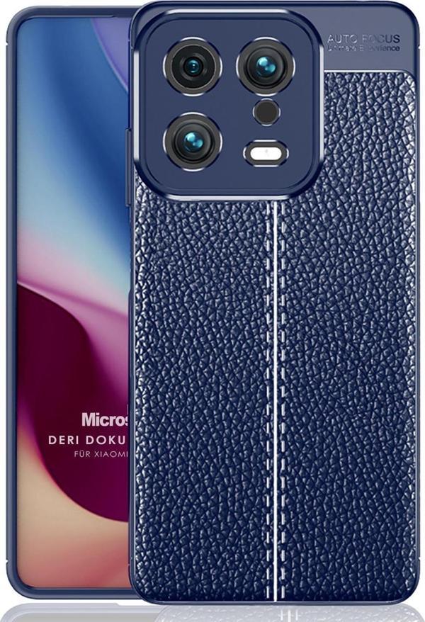 Microsonic Xiaomi Mi 13 Kılıf Deri Dokulu Silikon Lacivert - Image 1