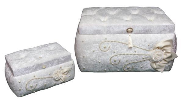 Özel Tasarım 2'li Kadife Çeyiz Sandık Seti - 12 - Image 1