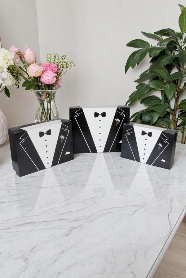 3 Boy Damat Bohçası Kutusu – Söz Nişan Çeyiz Kolisi Seti - Image 1