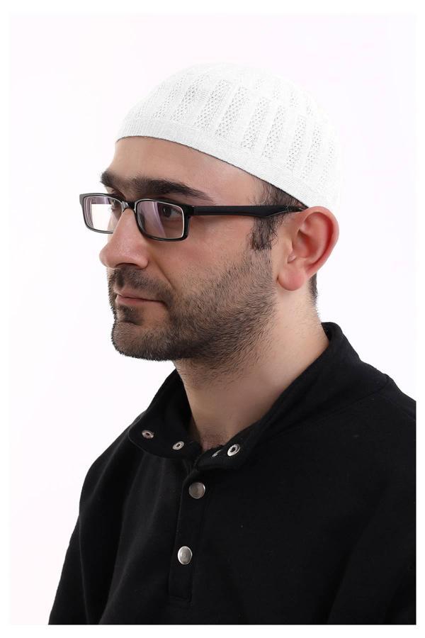 Bambu Namaz Takkesi - Beyaz - Image 1