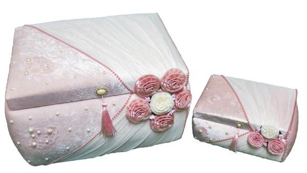 Özel Tasarım 2'li Kadife Çeyiz Sandık Seti - 06 - Image 1