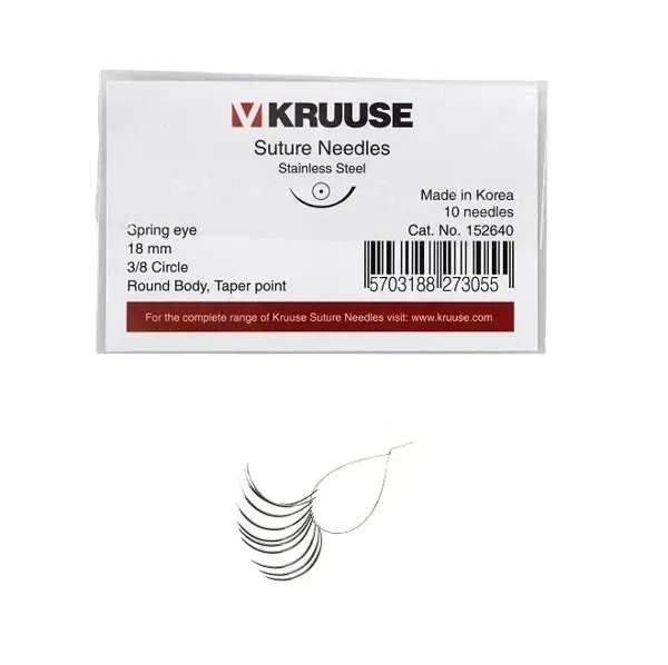 Sütür İğnesi Spring Eye 3/8 Yuvarlak 18 mm 10/pk - Image 1