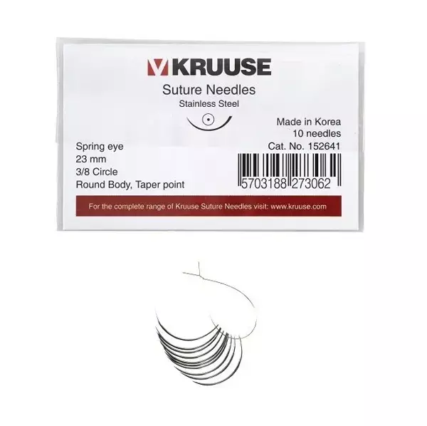 Sütür İğnesi Spring Eye 3/8 Yuvarlak 23 mm 10/pk - Image 1