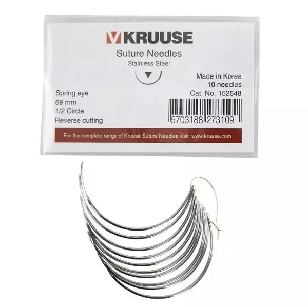 Sütür İğnesi Spring Eye 1/2 Keskin 69 mm 10/pk - Image 1