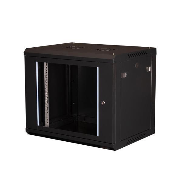 LANDE - 9U 19" Duvar Tipi Rack Kabinet – Genişlik: 600 mm | Derinlik: 450 mm – Siyah - Image 1
