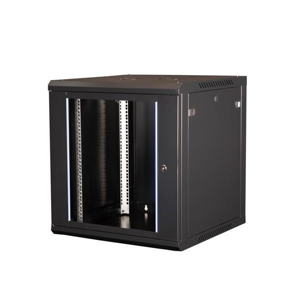 LANDE - 12U 19" Duvar Tipi Rack Kabinet – Genişlik: 600 mm | Derinlik: 600 mm – Siyah - Image 1