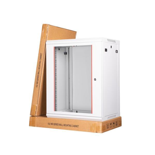 LANDE - 15U 19" Duvar Tipi Rack Kabinet – Genişlik: 600 mm | Derinlik: 450 mm – Açık Gri (Demonte) - Image 1