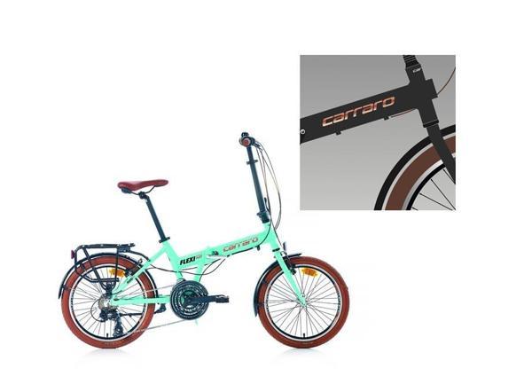 CARRARO FLEXI 121 KATLANIR BİSİKLET 350H V 20 JANT 21 VİTES MAT HAKİ SİYAH BAKIR - Image 1