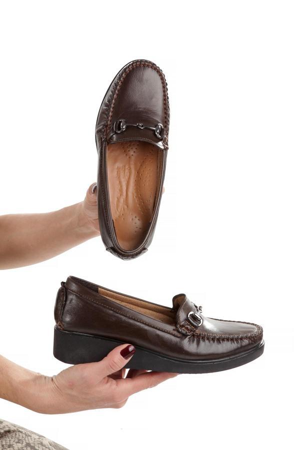 Artı-Artı001-7475-501-T  Hakiki Deri Ortopedik  Kadın Bağsız Kahverengi Roc Ayakkabı - Image 1