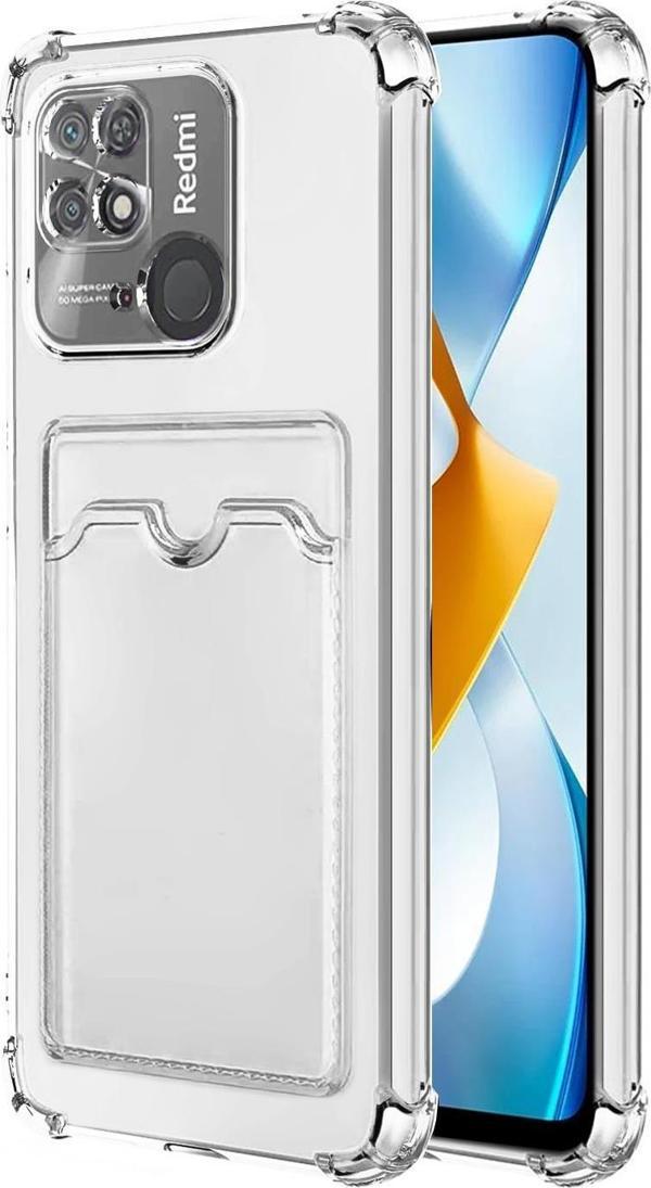 Microsonic Xiaomi Redmi 10C Card Slot Shock Kılıf Şeffaf - Image 1