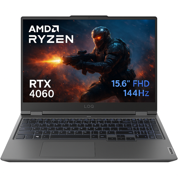 Lenovo LOQ 15ARP9 83JC00FKTR CD55 AMD Ryzen 7-7435HS 40-GBDDR5 4 TBSSD RTX4060 8GB 105W 144Hz Windows 11 Home FHD Gaming Laptop - Image 1