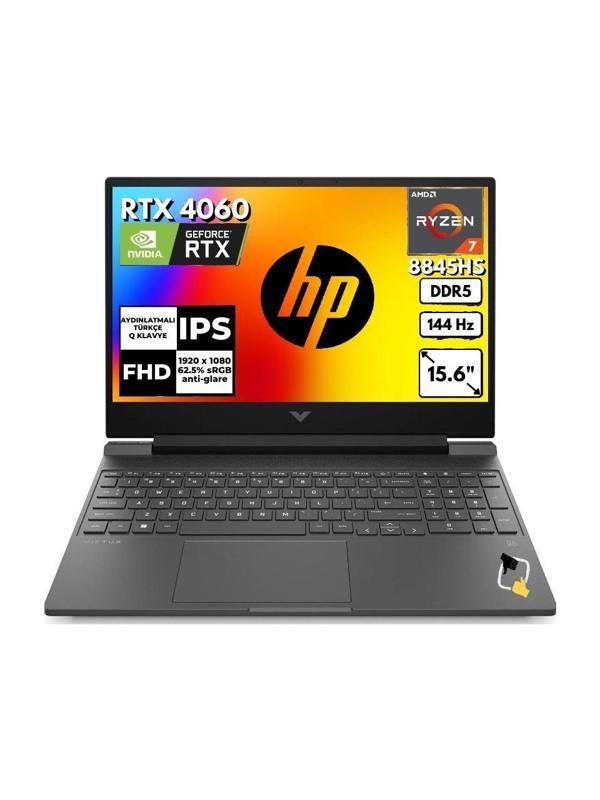 HP Victus B82N6EA FR1| AMD Ryzen™ 7 8845HS | 16 GB DDR5 RAM | 1 TB | NVIDIA® GeForce RTX™ 4060 | 15, 6 inç FHD IPS 144 Hz | Windows 11 Home | Gaming Laptop | - Image 1