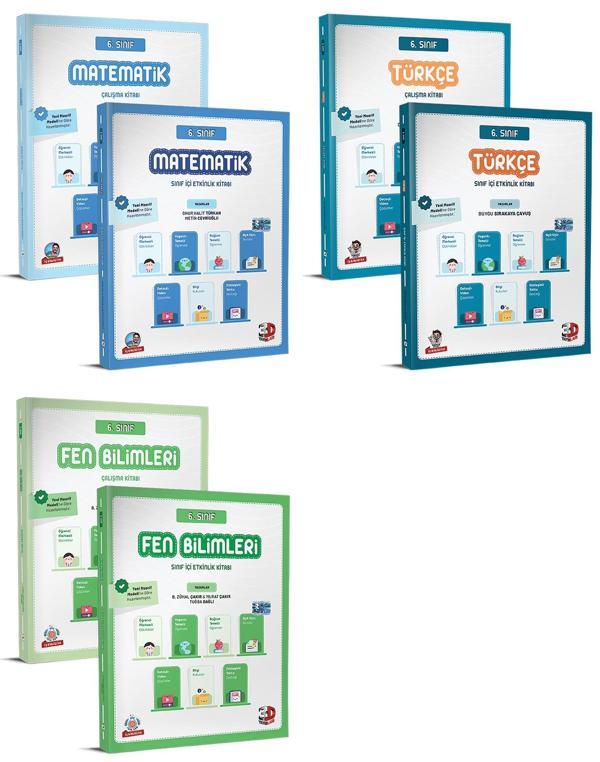 3D 2026 6. Sınıf Matematik + Türkçe + Fen Ek Sınıf İçi Kitabı + Çalışma Kitabı Seti 6 Kitap - 3D Yayınları - Image 1