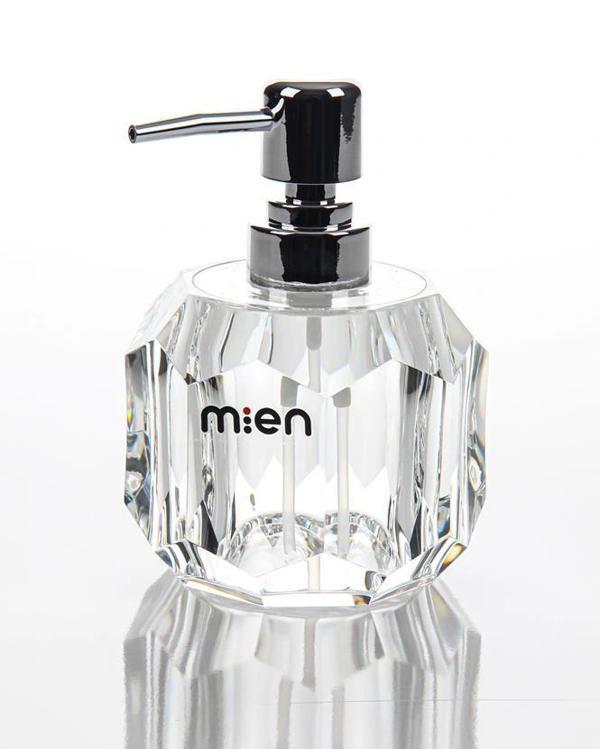 Mien MEN 1547 Akrilik Gri Şeffaf Sıvı Sabunluk 15x8x8 cm - Image 1