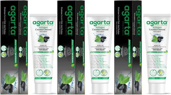 Agarta Doğal Diş Macunu 100ML Aktif Karbonlu (3 Lü Set) - Image 1