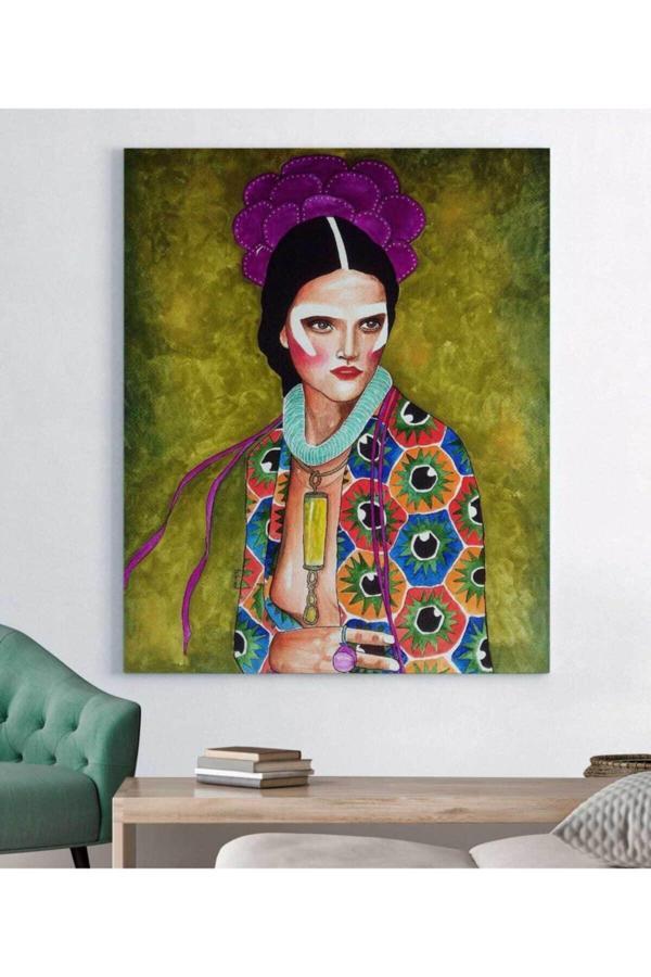 Hülya Özdemir-soyut Renkli Kız Kanvas Tablo - Image 1