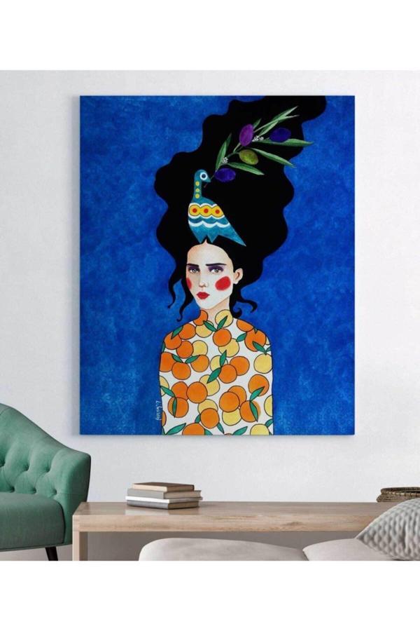 Hülya Özdemir-soyut Renkli Kız Kanvas Tablo - Image 1