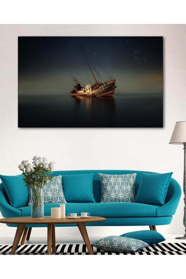 Gemi Resimli Duvar Dekorasyon Kanvas - Image 1